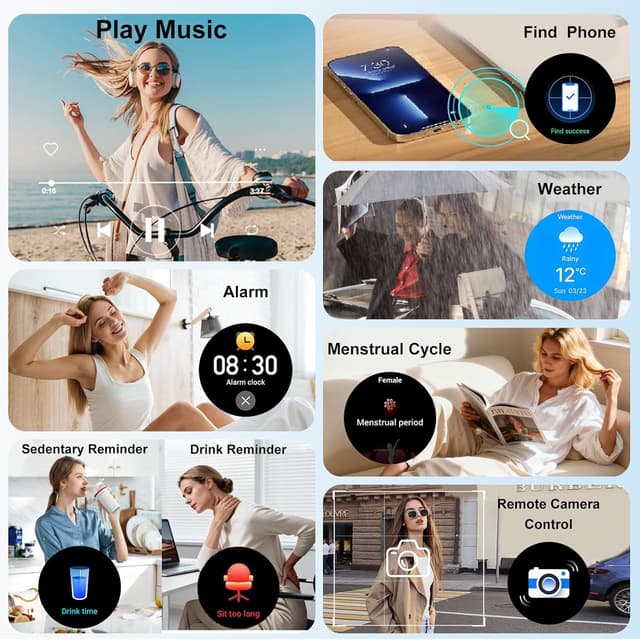 Thumbnail 6 de fitonyo smartwatch donna 1,27 pollici HD