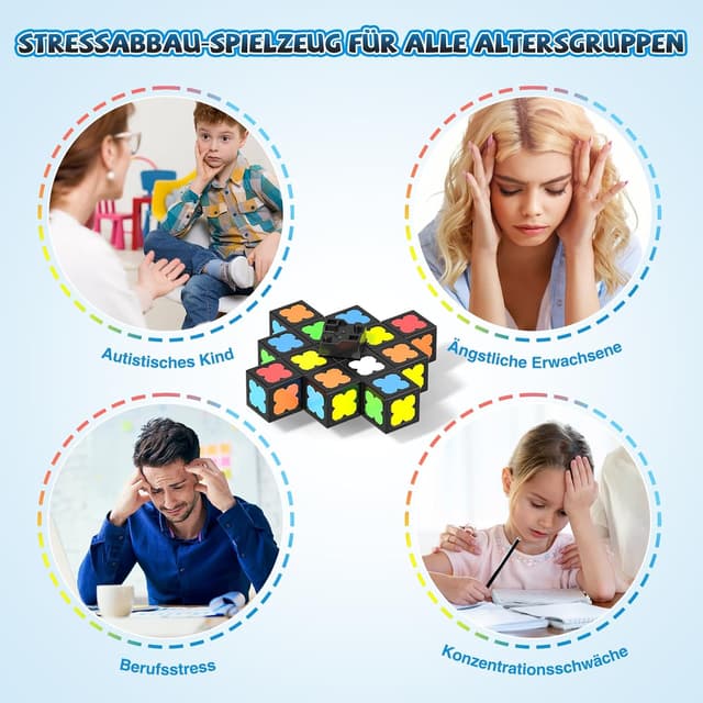 Detalle de Magnetische Fidget Toys für Kinder, Teenager und Erwachsene – Leuchtender Fidget Spinner mit 12 Magnetmodulen