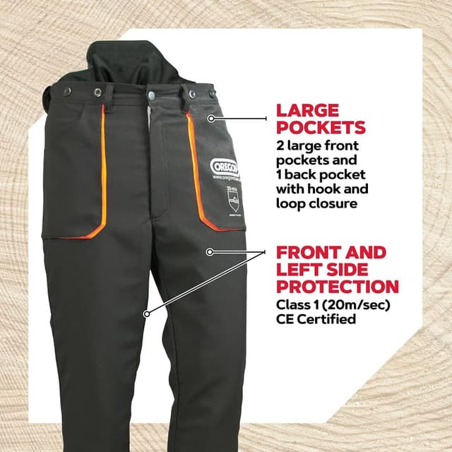 Detalle de Oregon Yukon Kettensägen-Schnittschutzhose Typ A, Klasse 1 – Größe M (EU 46–48)