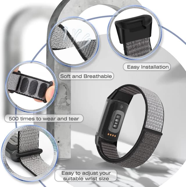 Detalle 2 de Runostrich Fitbit Charge 6 strap, nylon loop