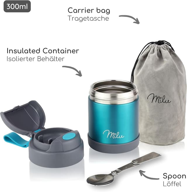 Detalle 2 de Milu Thermobehälter 300 ml für Kinder 🥣