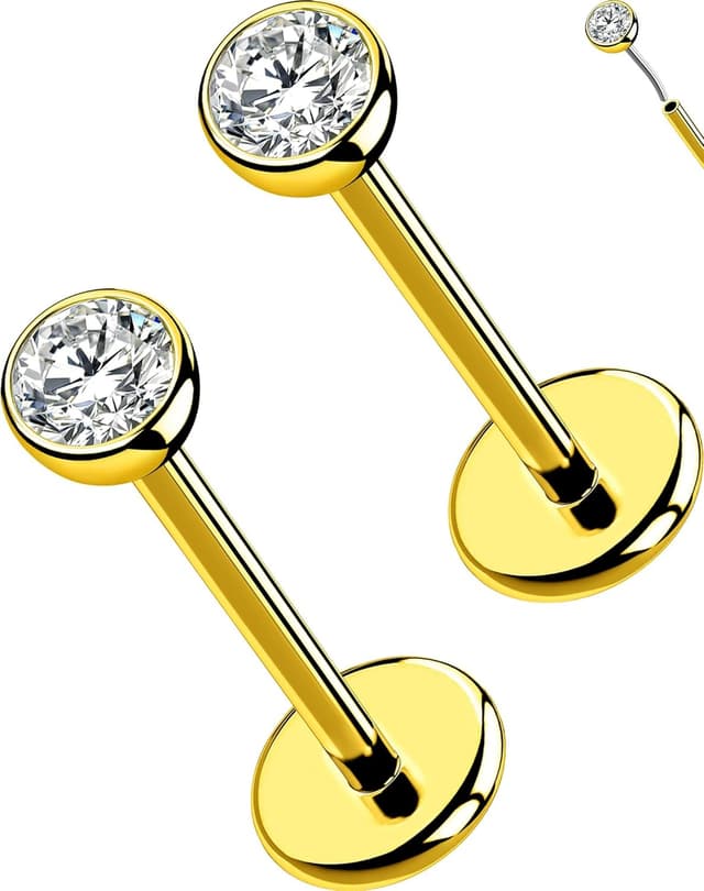 Imagen de OUFER 2Pcs Threadless Nose Stud 4mm 💎 en OfertitasTOP