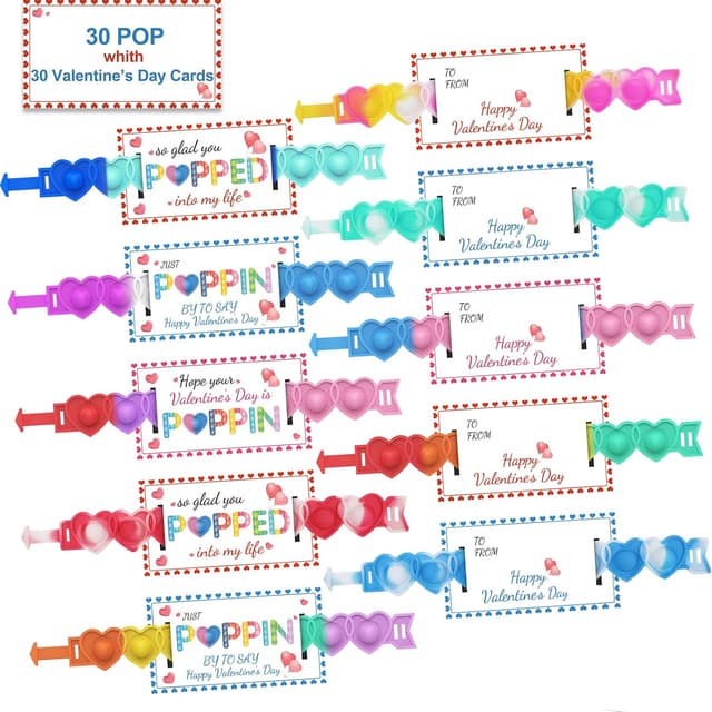 Imagen de AYGXU 30pcs Valentine Cards and Bracelets en OfertitasTOP