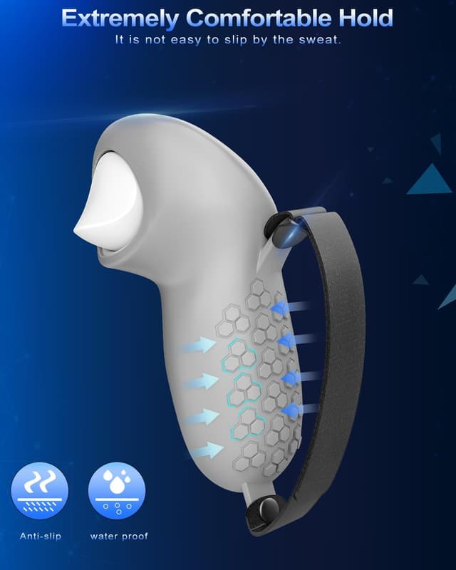 Detalle 2 de AMZDM Controller Grip for Oculus Meta Quest 3S / Quest 3 VR Controllers (Gray) — Non-Slip Silicone Covers + Thumb Caps