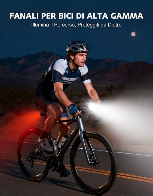 Thumbnail 5 de Rolgno Super Luminose Luci Bicicletta LED 8+7 modalità