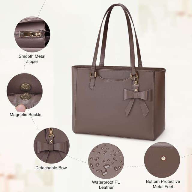 Detalle 2 de KTMOUW Shopper-Tasche für Damen – wasserdichte Tote Bag für Büro, Schule & Alltag (35 × 13,5 × 28 cm)