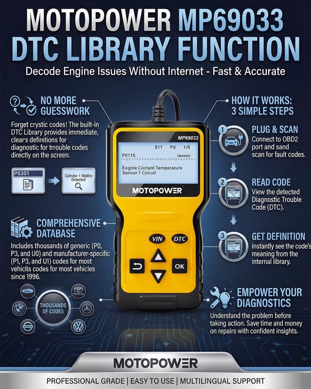 Detalle 2 de MOTOPOWER MP69033 OBD2 Code Reader for Cars