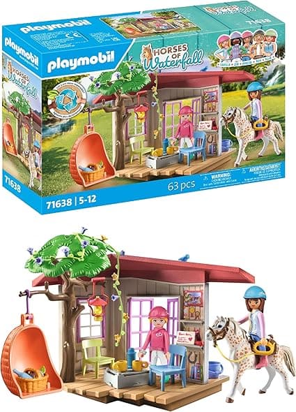 Detalle de PLAYMOBIL Horses of Waterfall 71638, Establo y Figura 🐴