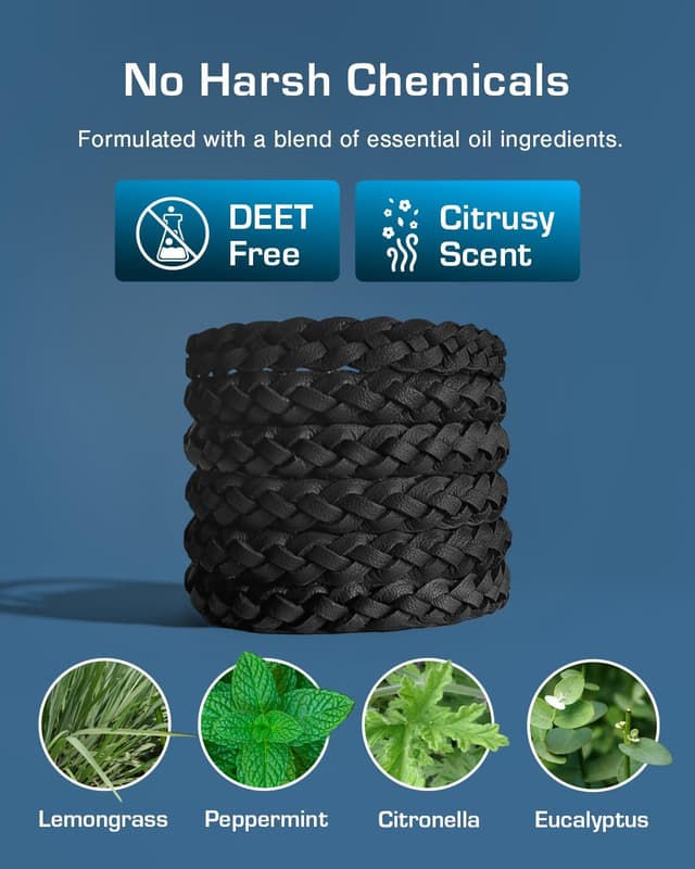 Detalle 2 de Active Era Mosquito Repellent Bracelet (DEET-free) – Black, 18 pack