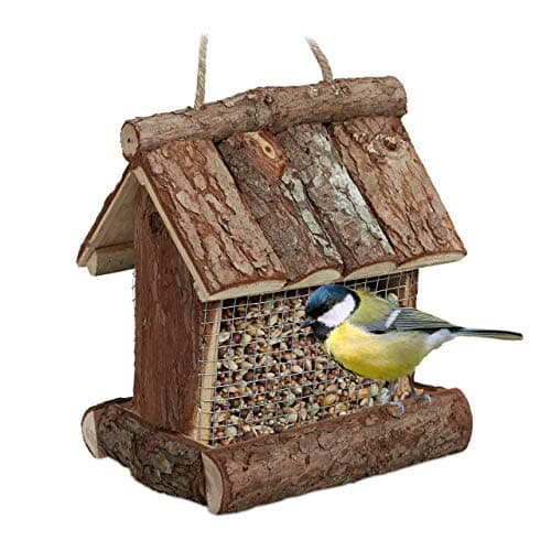 Imagen de Relaxdays Comedero para aves de corteza 17×15×12 cm 🐦 en OfertitasTOP
