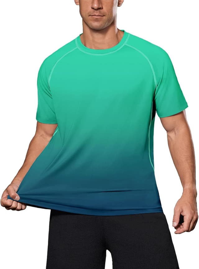 Detalle de UPF 50+ Men’s Long Sleeve Fishing Rash Guard Shirts (1 or 3 Pack) for Sun & Water Protection