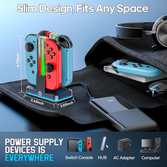 Detalle de Rysker Switch Joy-Con Ladestation für 4