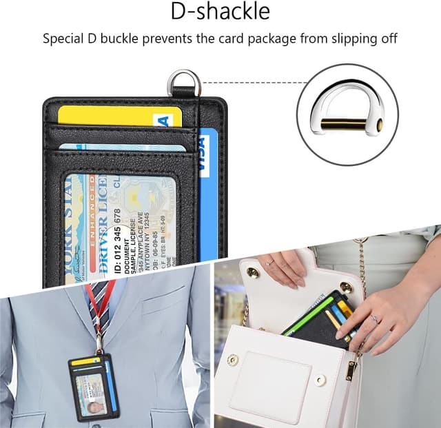 Detalle de FurArt slim RFID credit card holder wallet for women – minimalist card wallet with ID window