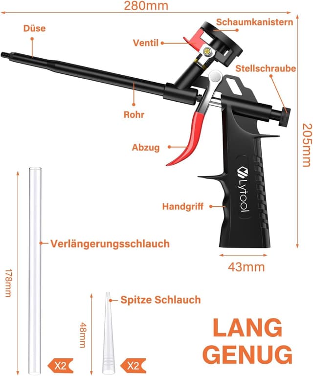 Detalle 2 de PU Schaumpistole Metall Profi Foam Gun