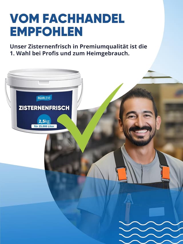 Detalle de AGUALEVE® Zisternenfrisch 2,5 kg Granulat für Zisternen & Regenwassertonnen – hält Regenwasser frisch & rein