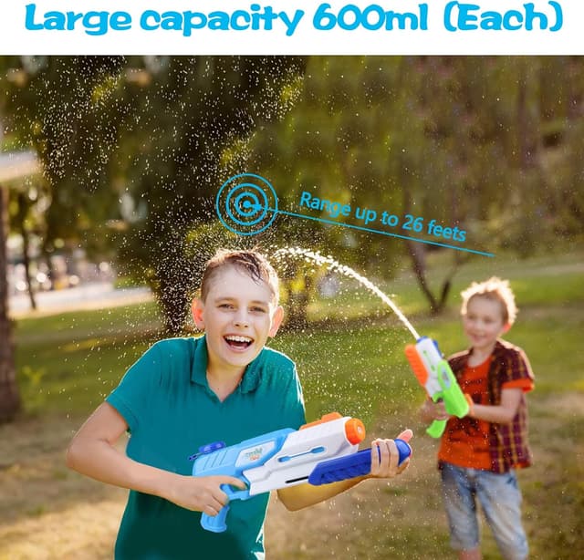 Detalle 2 de Yojoloin Water Pistol 2 Pack – 1200ml powerful water blaster guns for outdoor summer play