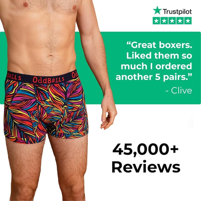 Detalle 2 de OddBalls men’s boxers multipack (3) – classic fit cotton boxer briefs with elasticated waistband