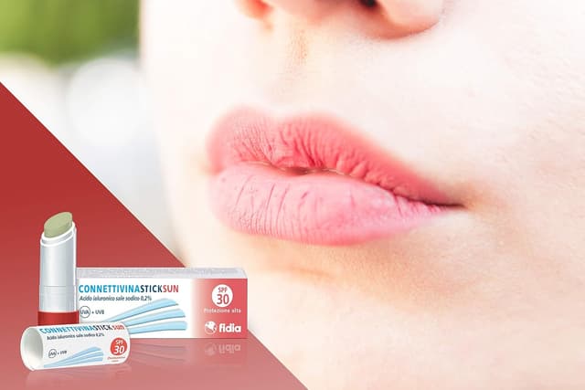 Detalle de Connettivina StickSun Fidia Pharmaceutiques – stick lèvres à l’acide hyaluronique 0,2% et SPF30 (3 g)