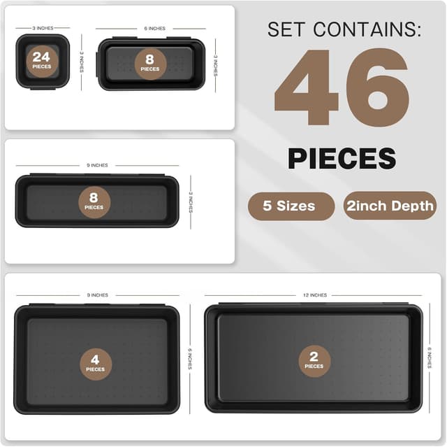 Thumbnail 6 de A-LUGEI 46pcs Tool Box Organizer Tray Set