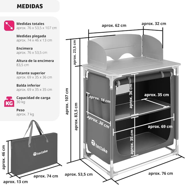 Detalle de TecTake® Cocina de Camping Plegable ligera