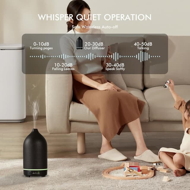 Thumbnail 3 de Essential Oil Diffuser Ceramic 150ml Aromatherapy