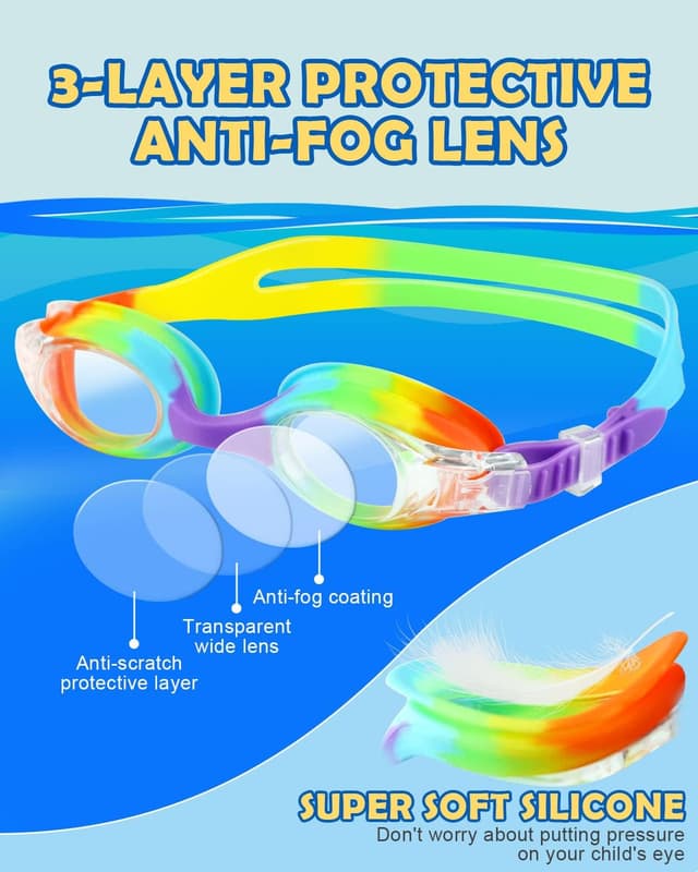 Thumbnail 4 de Victoper Kids Swimming Goggles 4-16 years