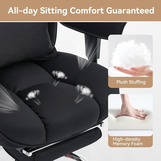 Thumbnail 5 de Efomao Big and Tall Office Chair with Footrest