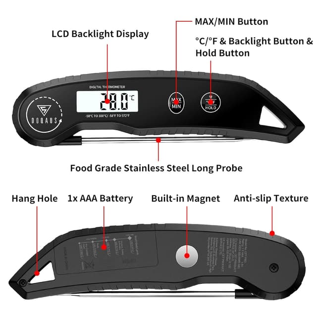 Thumbnail 6 de DOQAUS 3S Instant Read Thermometer 12cm probe 🌡