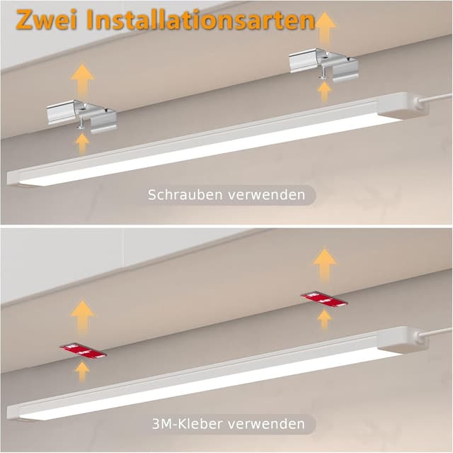 Detalle 2 de SIBI Unterbauleuchte LED dimmbar 2er-Set (41 cm) Neutralweiß mit berührungsloser Sensorsteuerung – 4000K, 473 lm