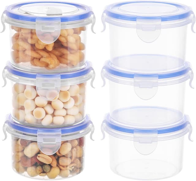 Detalle de Kssvzz 6 Pack 300ml Round Food Containers with Airtight Lids (Leak-proof, Stackable)