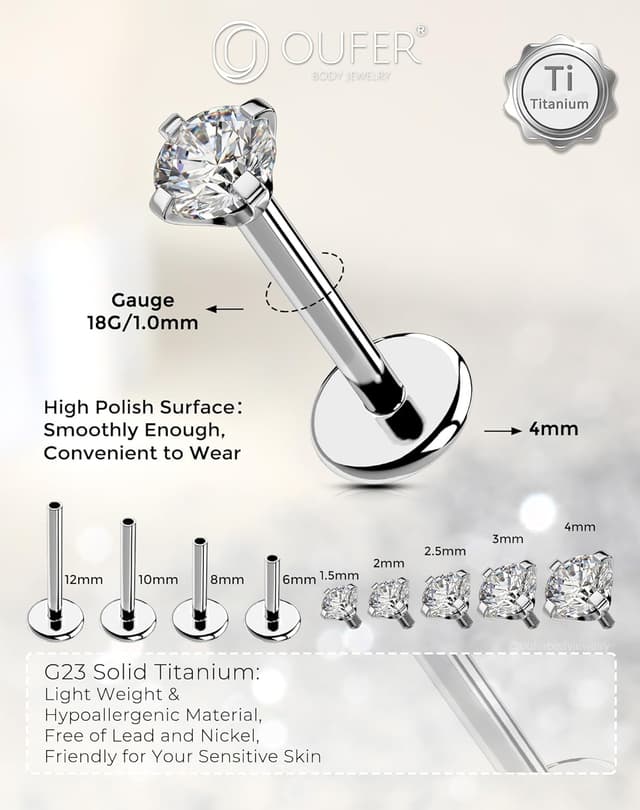 Thumbnail 4 de OUFER Piercings lip titane 6–12 mm