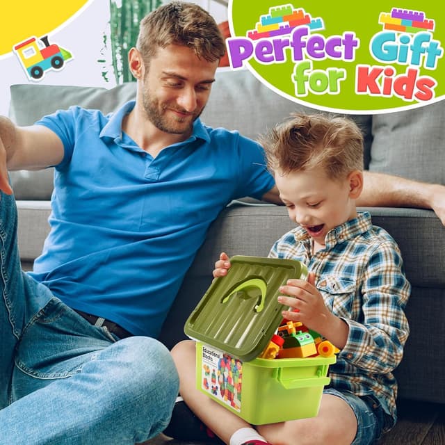 Thumbnail 6 de iKidiki Duplo-Bausteine ab 2–6 Jahren, 73 große Steine im Set mit Box & Anleitung