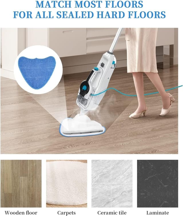 Detalle 2 de BONBELONG Microfiber Steam Mop Pads Replacement (3 Pack) for VAX S85-CM and VAX Steamer Cleaner models