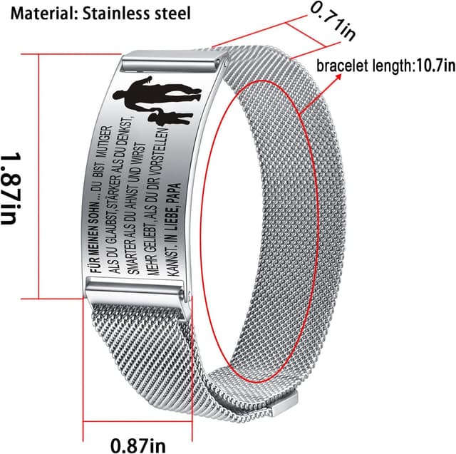 Thumbnail 6 de AITENME personalisiertes Armband mit Gravur „Für meinen Sohn/Tochter“ aus 316L Edelstahl