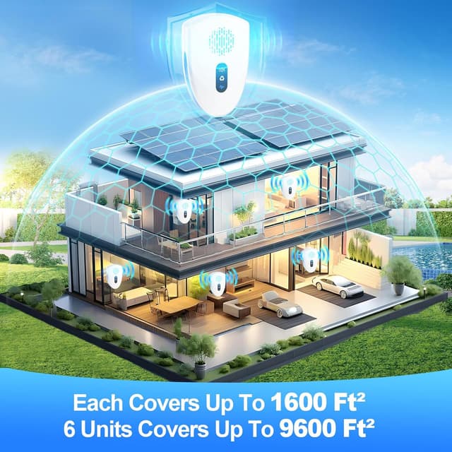 Detalle de Ultrasonic Plug-In Pest Repeller (Updated 2026) — 3 Switch Modes, 6-Pack Indoor Mouse & Insect Deterrent