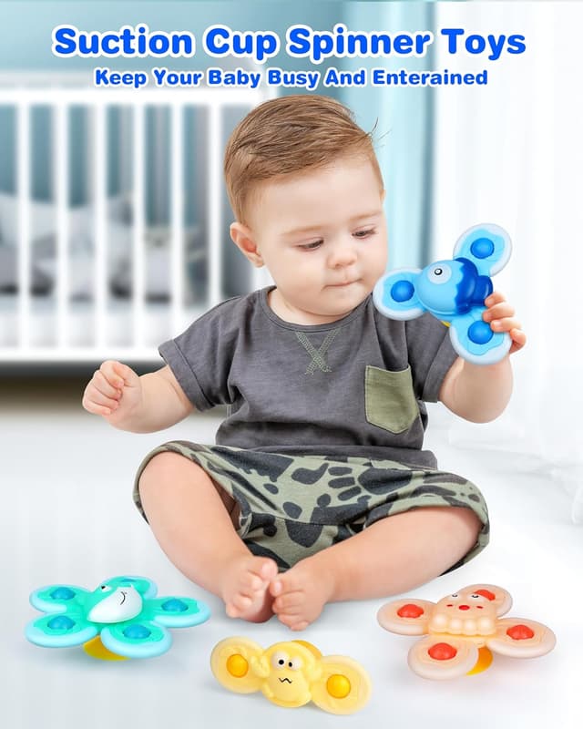 Detalle de Baby Bath Suction Cup Spinner Toys 4-pack