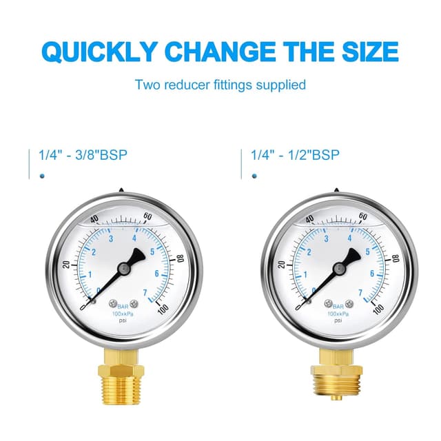 Thumbnail 3 de ERGAOBOY Edelstahl Druckmanometer 0-7 bar