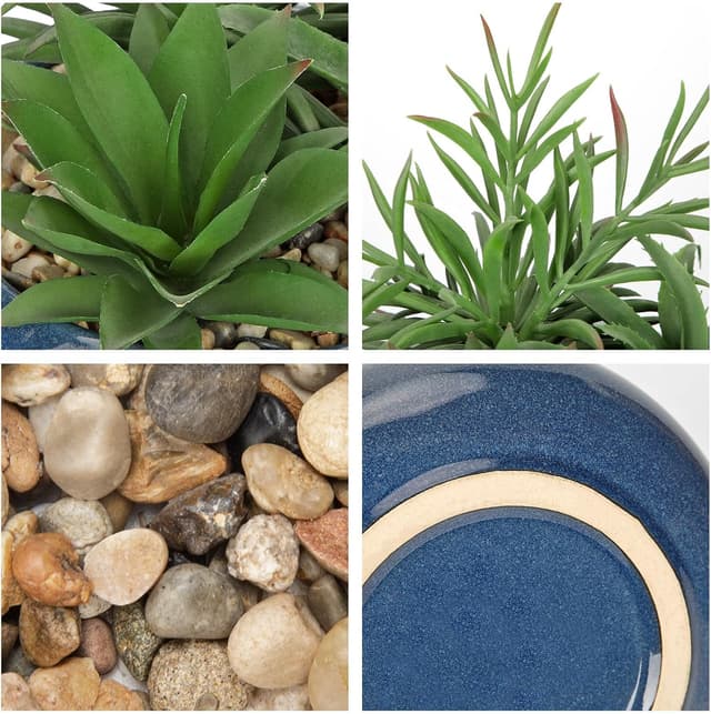 Detalle de Briful Kunstpflanze Sukkulente im Keramiktopf