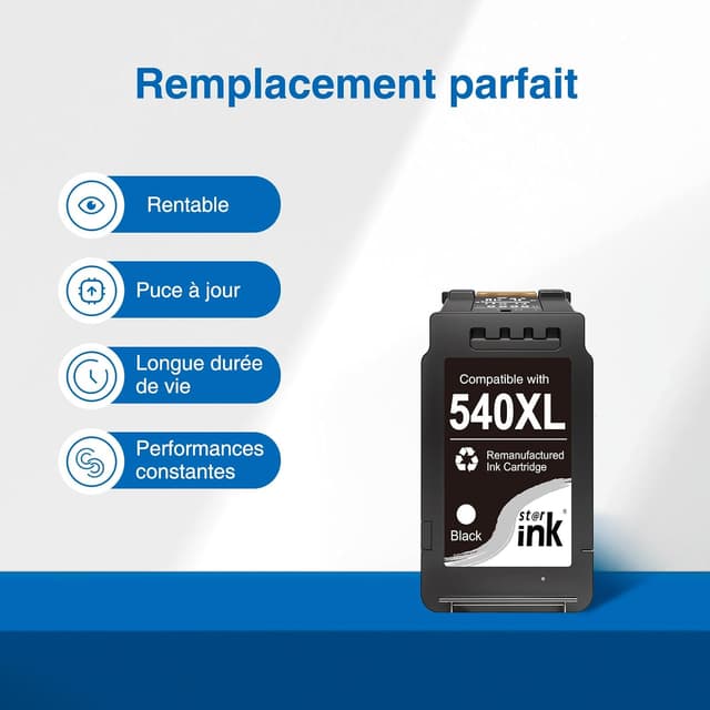 Detalle 2 de st@r ink Starink Cartouches Encre 540XL / 541XL compatibles Canon (PG-540XL & CL-541XL) pour PIXMA