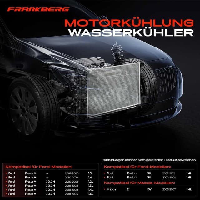 Detalle de Frankberg Wasserkühler / Motorkühler für Schaltgetriebe – kompatibel u. a. mit Fiesta V und Fusion (1214784)
