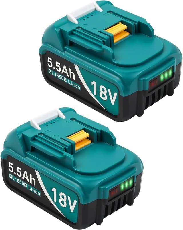 Detalle de TeenPower 18-V Li-Ion Ersatzakku 5.500 mAh (BL1855B/BL1860B/BL1860/BL1850B/BL1850/BL1840/BL1830/BL1815, 2 Stück)