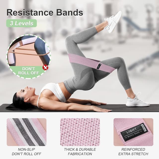 Detalle 2 de Booty Bands Set Resistance Bands for Working Out (Pilates & Yoga Starter Kit)