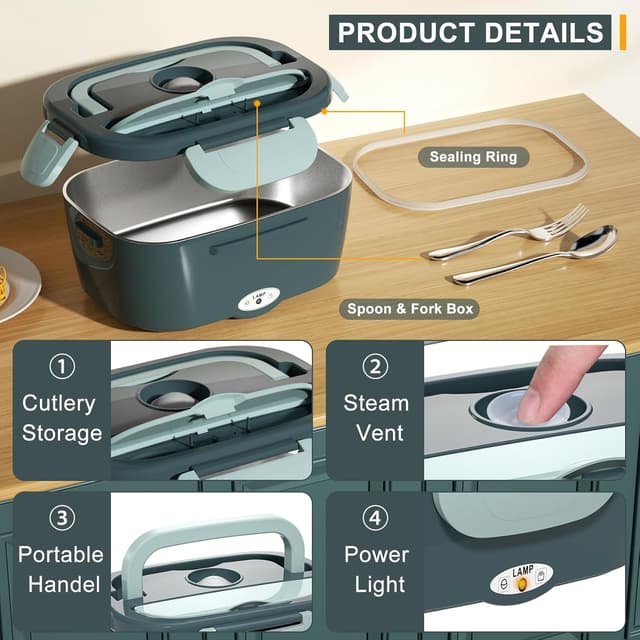 Detalle de Monteka Electric Lunch Box Heater 80 W