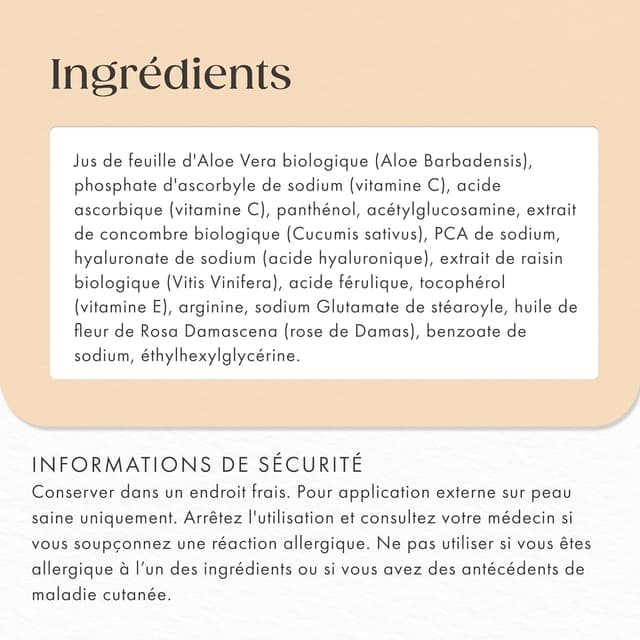 Thumbnail 6 de Sérum Vitamine C visage 100 ml avec acide hyaluronique, aloe vera bio et vitamine E – Satin Naturel