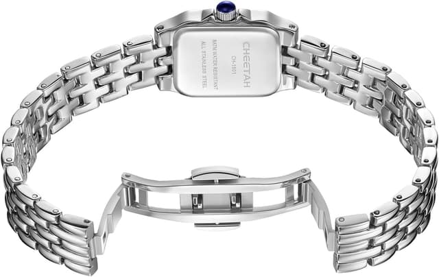 Detalle de CHEETAH Orologio da donna piccolo analogico al quarzo con bracciale vintage, cassa rettangolare e quadrante numeri romani