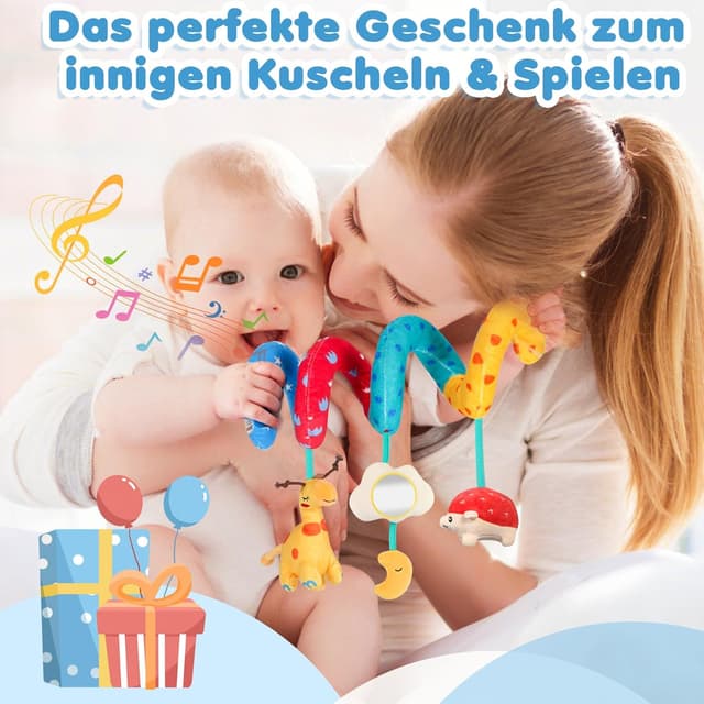Thumbnail 6 de URMYWO Kinderwagen-Spielzeug: Baby Activity Spirale mit Spiegel für Bett, Autositz & Babyschale