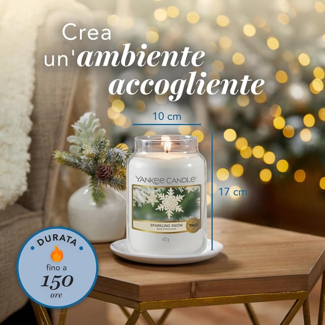 Detalle de Yankee Candle Candela profumata Neve Scintillante in giara grande