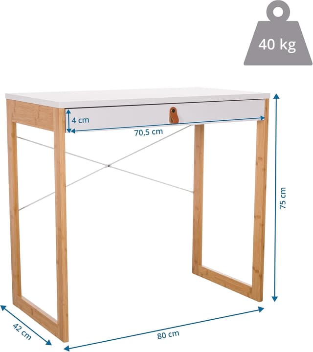 Thumbnail 2 de hjh LIVING TAROLO II bureau 80x42 cm