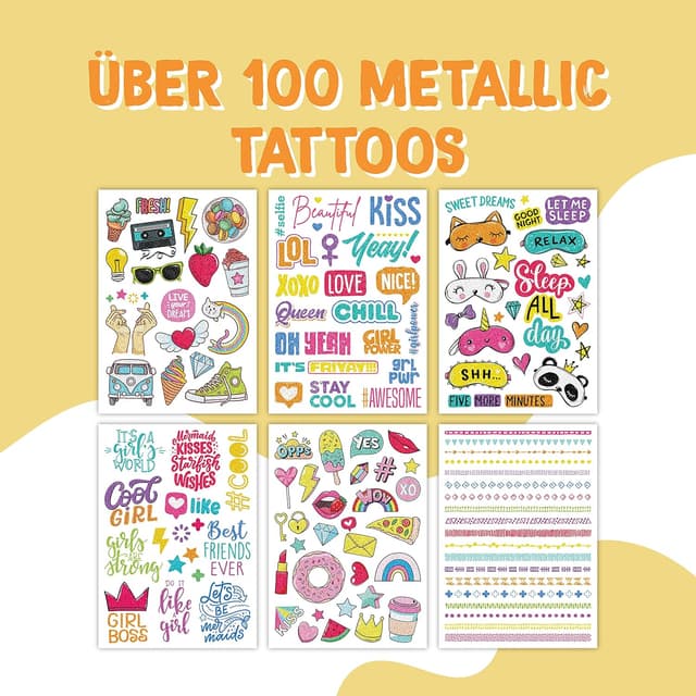 Detalle 2 de Papierdrachen Papierdrachen 100 Metallic-Tattoos