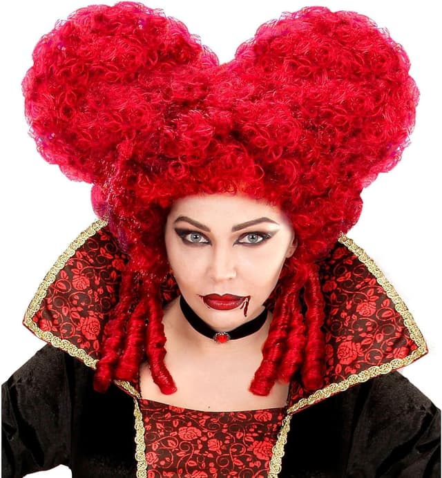 Detalle 2 de W WIDMANN MILANO Party Fashion Barock-Perücke in Bordeaux (Kunsthaar) für Adels- & Renaissance-Kostüme